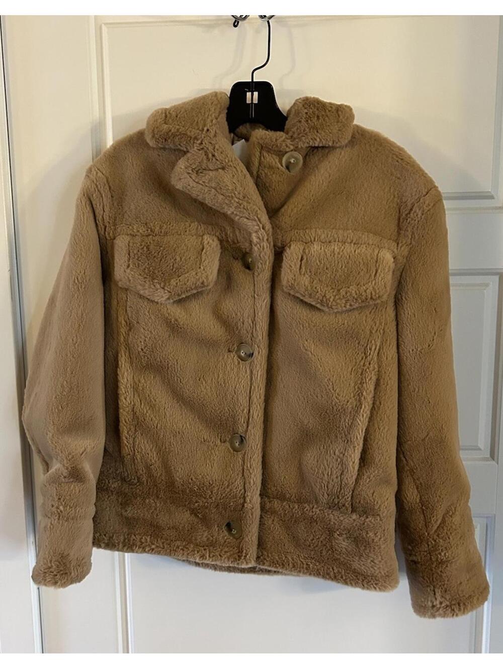 Vince Women’s Faux Fur Coat Carmel Color Size XXS $495